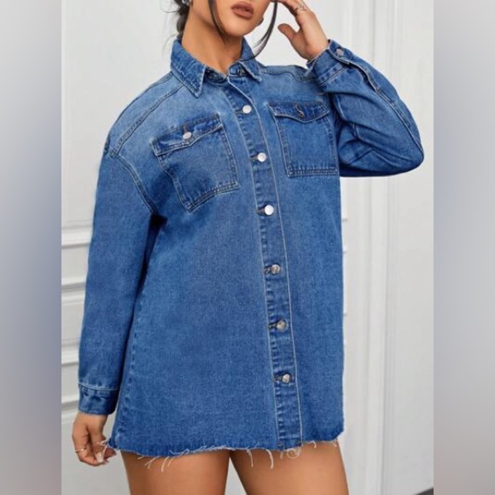 Stylish Blue Denim Jacket/Dress - Picture 2 of 6